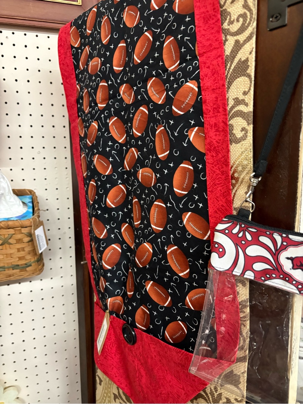 Red & Black Football Print Wall table Runner - Unbranded